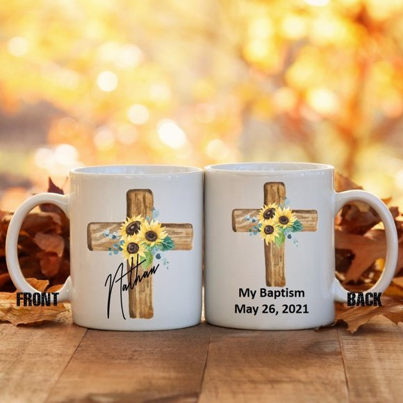 CHRISTENING BAPTISM MUG - PERSONALIZED MUG l COFFEE MUG | 12oz l 1pc l GIFT - Picture 1 of 1